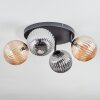 Chehalis Deckenleuchte Glas 15 cm Bernsteinfarben, Rauchfarben, 4-flammig