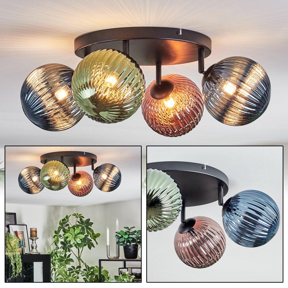 Chehalis Deckenleuchte Glas 15 cm Blau, Grün, Kupferfarben, 4-flammig main product photo