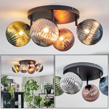 Chehalis Deckenleuchte Glas 15 cm Blau, Grün, Kupferfarben, Rauchfarben, 4-flammig Chehalis Deckenleuchte Glas 15 cm Blau, Grün, Kupferfarben, Rauchfarben, 4-flammig