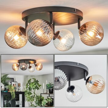 Chehalis Deckenleuchte Glas 12 cm Bernsteinfarben, Klar, Rauchfarben, 4-flammig Chehalis Deckenleuchte Glas 12 cm Bernsteinfarben, Klar, Rauchfarben, 4-flammig