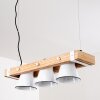 Oksbol Pendelleuchte Braun, Holz hell, Weiß, 3-flammig