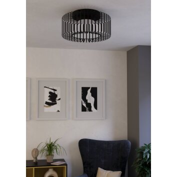 EGLO GINESTRONE-Z Deckenleuchte LED Schwarz, 1-flammig, Farbwechsler