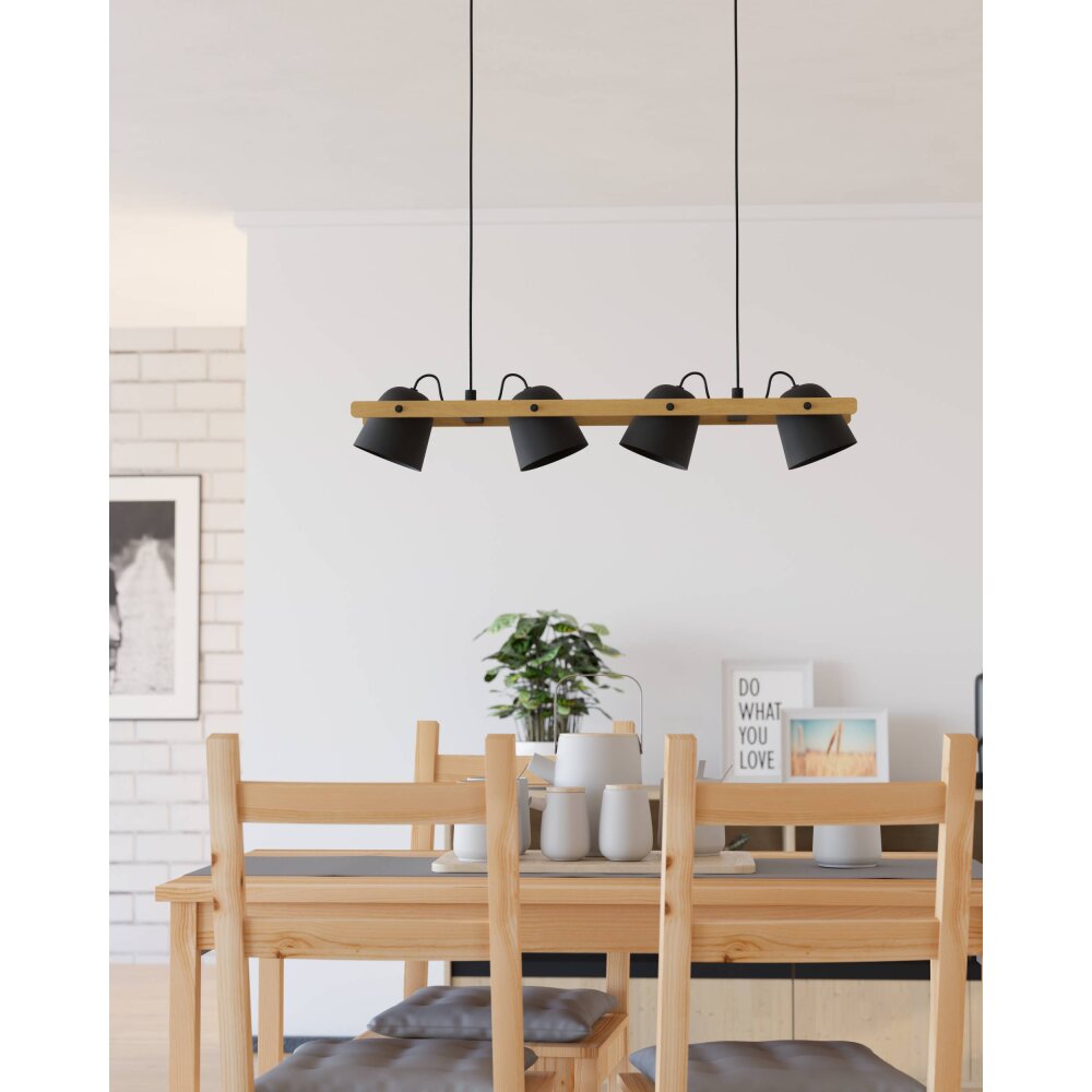 EGLO HORNWOOD-Z Hängeleuchte LED Braun, Schwarz, 4-flammig, Farbwechsler main product photo