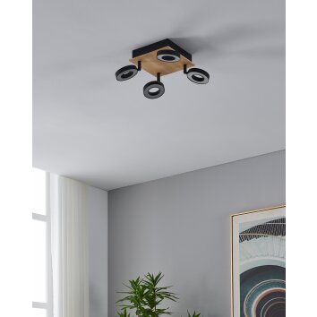 EGLO RIELVES Deckenleuchte LED Braun, Schwarz