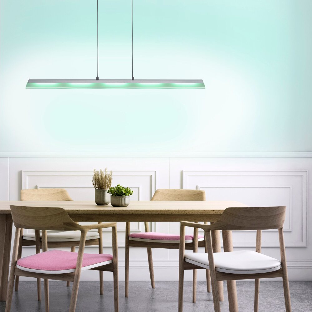 Leuchten Direkt LOLAsmart-NELE Pendelleuchte LED Nickel-Matt, 5-flammig, Fernbedienung, Farbwechsler main product photo