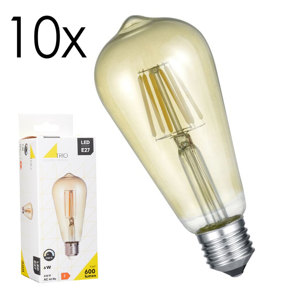 LED E27 10er Set 6 Watt 2700 Kelvin 600 Lumen main product photo