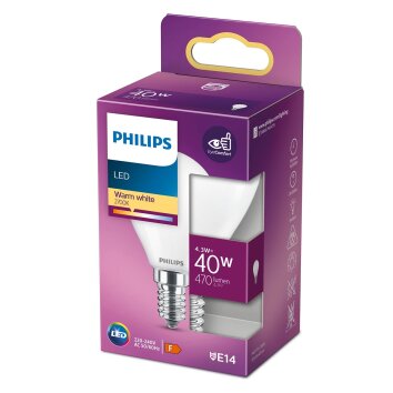 Philips LED E14 4,3 Watt 2700 Kelvin 470 Lumen Philips LED E14 4,3 Watt 2700 Kelvin 470 Lumen