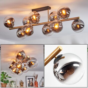 Gastor Deckenleuchte Glas 15 cm Gold, Schwarz, 10-flammig