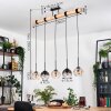 Koyoto Hängeleuchte Glas 15 cm Naturfarben, Schwarz, 5-flammig