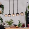 Koyoto Hängeleuchte Glas 15 cm Naturfarben, Schwarz, 5-flammig