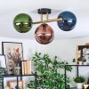 Gastor Deckenleuchte Glas 15 cm Gold, Schwarz, 3-flammig