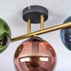 Gastor Deckenleuchte Glas 15 cm Gold, Schwarz, 3-flammig