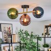 Gastor Deckenleuchte Glas 15 cm Gold, Schwarz, 3-flammig