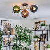 Gastor Deckenleuchte Glas 15 cm Gold, Schwarz, 3-flammig