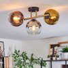 Koyoto Deckenleuchte Glas 15 cm Gold, Schwarz, 3-flammig