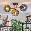 Koyoto Deckenleuchte Glas 15 cm Gold, Schwarz, 3-flammig