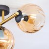 Koyoto Deckenleuchte Glas 15 cm Gold, Schwarz, 3-flammig