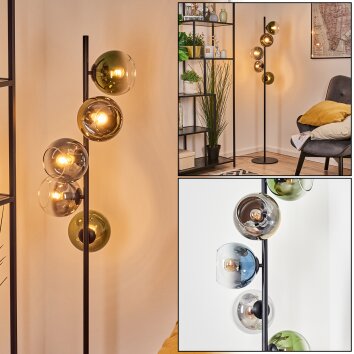 Koyoto Stehleuchte Glas 15 cm Blau, Gold, Grün, Klar, Rauchfarben, 5-flammig Koyoto Stehleuchte Glas 15 cm Blau, Gold, Grün, Klar, Rauchfarben, 5-flammig