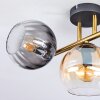 Koyoto Deckenleuchte Glas 15 cm Gold, Schwarz, 3-flammig