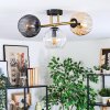Koyoto Deckenleuchte Glas 15 cm Gold, Schwarz, 3-flammig