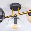 Koyoto Deckenleuchte Glas 15 cm Gold, Schwarz, 3-flammig