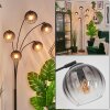 Koyoto Stehleuchte Glas 15 cm Klar, Rauchfarben, 5-flammig