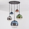 Koyoto Hängeleuchte Glas 15 cm, 20 cm, 25 cm, 30 cm Blau, Chrom, Grün, Klar, Kupferfarben, Rauchfarben, 5-flammig
