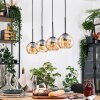 Koyoto Hängeleuchte Glas 15 cm Naturfarben, Schwarz, 4-flammig