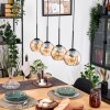 Koyoto Hängeleuchte Glas 15 cm Naturfarben, Schwarz, 4-flammig