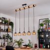 Ripoll Hängeleuchte Glas 15 cm Naturfarben, Schwarz, 5-flammig
