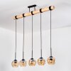 Ripoll Hängeleuchte Glas 15 cm Naturfarben, Schwarz, 5-flammig