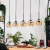 Ripoll Hängeleuchte Glas 15 cm Naturfarben, Schwarz, 5-flammig