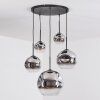 Ripoll Hängeleuchte Glas 15 cm, 20 cm, 25 cm, 30 cm Chrom, Klar, Rauchfarben, 5-flammig