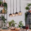 Koyoto Hängeleuchte Glas 15 cm Naturfarben, Schwarz, 4-flammig