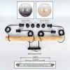 Koyoto Hängeleuchte Glas 15 cm Naturfarben, Schwarz, 4-flammig