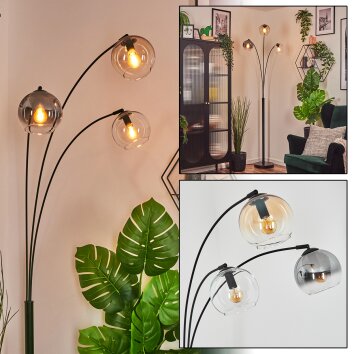 Koyoto Stehleuchte Glas 15 cm Bernsteinfarben, Klar, Rauchfarben, 3-flammig