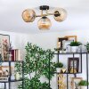 Ripoll Deckenleuchte Glas 15 cm Gold, Schwarz, 3-flammig