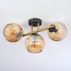 Ripoll Deckenleuchte Glas 15 cm Gold, Schwarz, 3-flammig