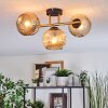 Ripoll Deckenleuchte Glas 15 cm Gold, Schwarz, 3-flammig