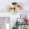 Ripoll Deckenleuchte Glas 15 cm Gold, Schwarz, 3-flammig
