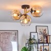 Ripoll Deckenleuchte Glas 15 cm Gold, Schwarz, 3-flammig