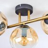 Ripoll Deckenleuchte Glas 15 cm Gold, Schwarz, 3-flammig