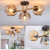 Ripoll Deckenleuchte Glas 15 cm Gold, Schwarz, 3-flammig