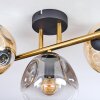 Ripoll Deckenleuchte Glas 15 cm Gold, Schwarz, 3-flammig