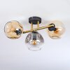 Ripoll Deckenleuchte Glas 15 cm Gold, Schwarz, 3-flammig