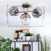 Ripoll Deckenleuchte Glas 15 cm Gold, Schwarz, 3-flammig