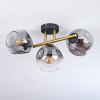 Ripoll Deckenleuchte Glas 15 cm Gold, Schwarz, 3-flammig