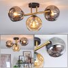 Ripoll Deckenleuchte Glas 15 cm Gold, Schwarz, 3-flammig