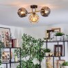 Ripoll Deckenleuchte Glas 15 cm Gold, Schwarz, 3-flammig