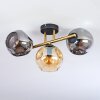 Ripoll Deckenleuchte Glas 15 cm Gold, Schwarz, 3-flammig